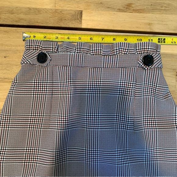 Topshop Black & Burgundy Houndstooth Skirt 4 - Picture 3 of 7